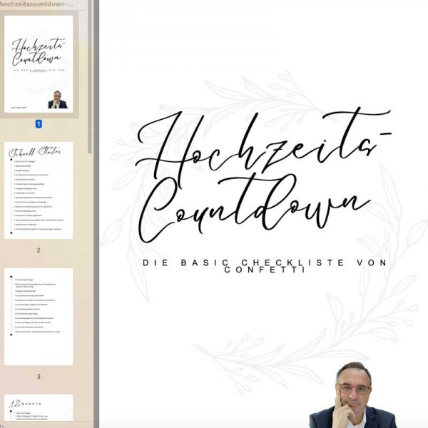 Hochzeitscountdown - Die basic Checkliste von Confetti